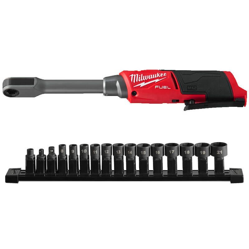 Milwaukee M12 FUEL™ INSIDER™ Pass-Through Ratchet – Body and Sockets Only (M12FPTR-0)