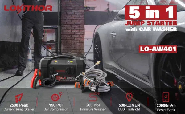 Lokithor Compress & Jet Washer - 12v 2500a
