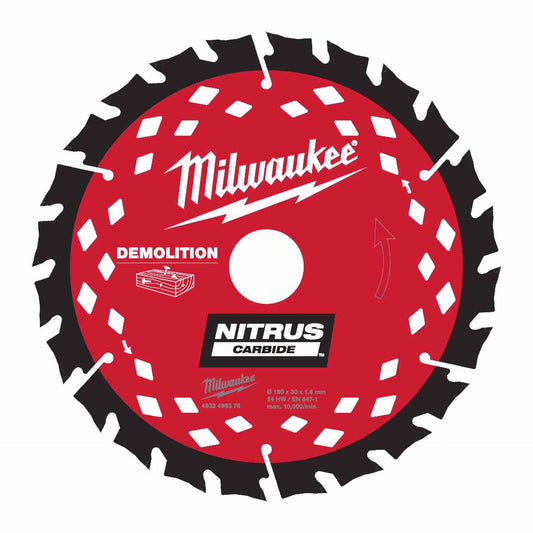 Milwaukee  Nitrus Circular Saw Blade 190mm x 30mm 24T