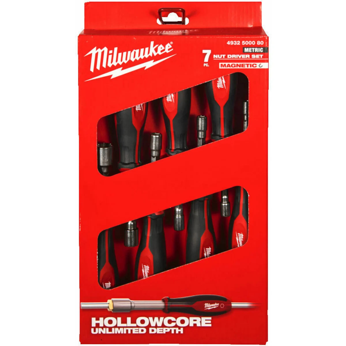 Milwaukee 4932500080 HollowCore Magnetic Nut Driver Set x7 Pcs