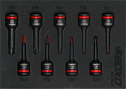 Boxo BX766-R 3/8" Drive Impact Torz Bit Socket Set In Foam - 9 Piece
