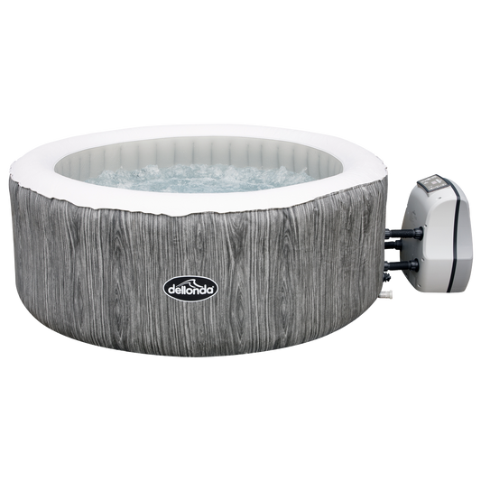 Dellonda 4-6 Person Inflatable Hot Tub Spa With Smart Pump - Wood Effect