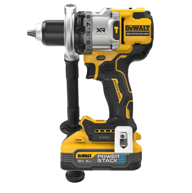 Dewalt DCD1007H2T-GB 18v XR Brushless Combi Drill With 2x 5.0Ah Powerstack Batteries, Charger & Case