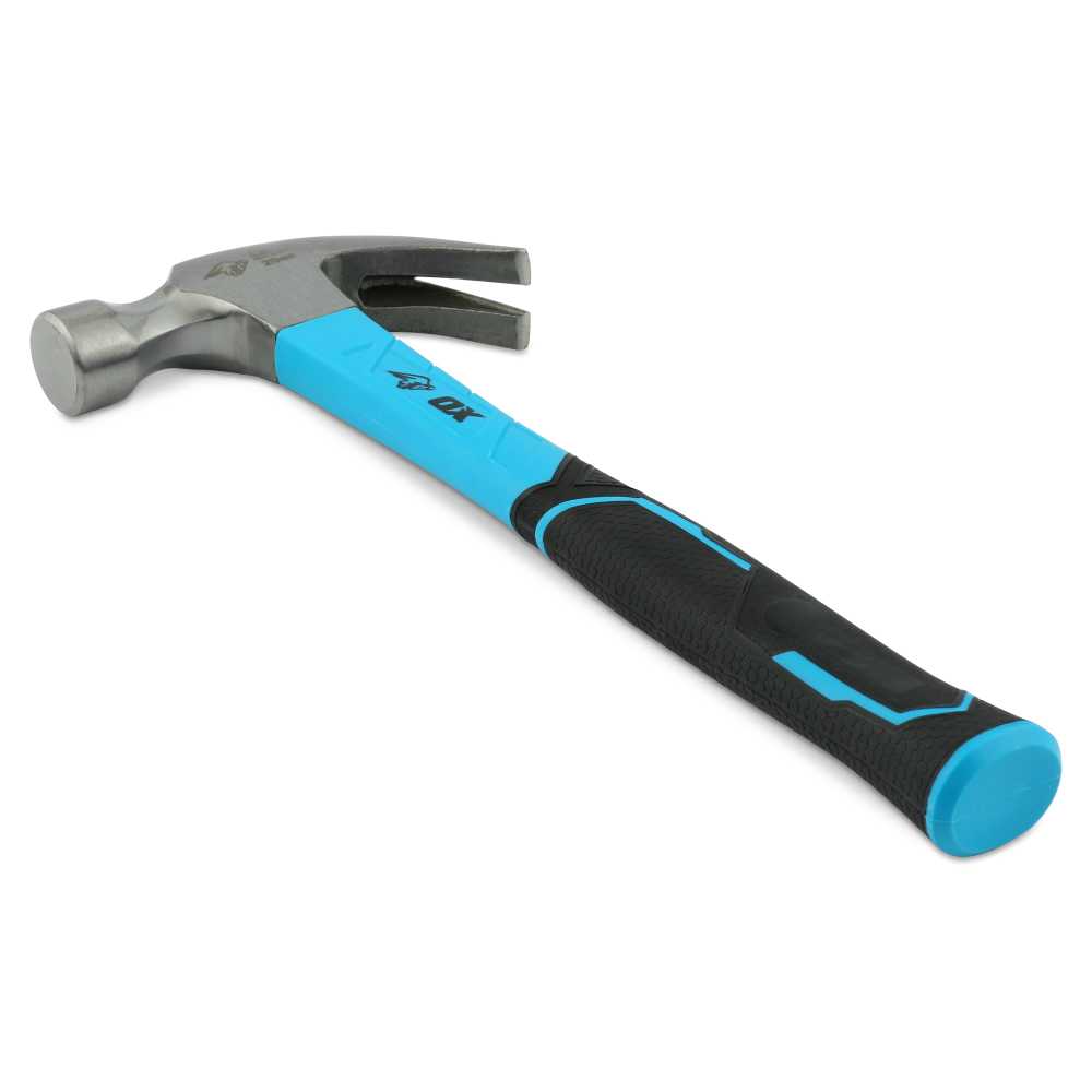 Ox Tools OX-T081220 Trade 20oz Fiberglass Handle Curved Claw Hammer