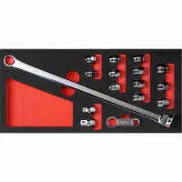 Boxo 16pc 6pt Magnetic Narrow Access Socket Set - BX754-R2