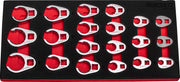 Boxo BX654-R2 3/8" & 1/2" 12 Point Master Crow Foot Wrench Set In EVA Foam - 20 Piece