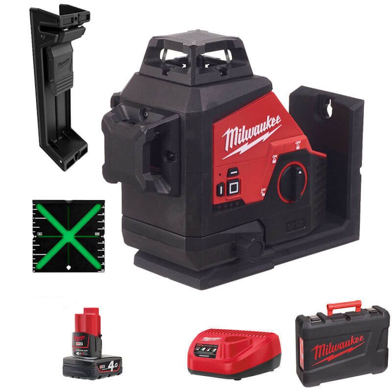 Milwaukee M12 3PL-401C M12 Green 360� 3 Plane Laser (4933478246)