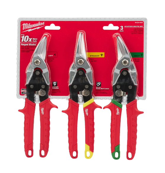 Milwaukee 4932499020 Aviation Snip Set 3pc — Left, Right & Straight Cut