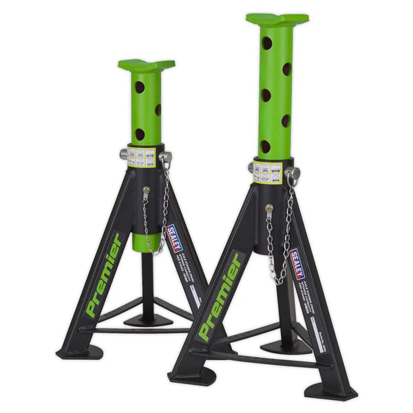 Sealey Premier Axle Stands (Pair) 6 Tonne Capacity per Stand - Green - AS6G