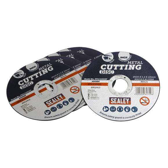 Sealey 
115 x 1.2mm Cutting Disc 22mm Bore - Pack of 5