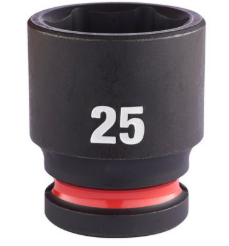 Milwaukee 25mm Shockwave Impact Duty 1/2" Drive Impact Socket Shallow