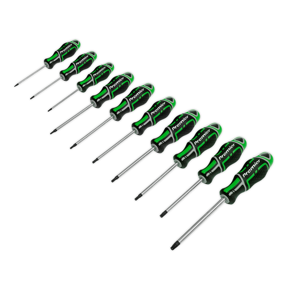 Sealey 
Premier GripMAX® TRX-Star* Screwdriver Set 10pc - Hi-Vis Green