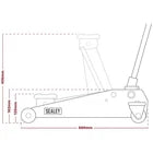 Trolley Jack with Super Rocket Lift 3 Tonne & Axle Stands (Pair) 3 Tonne Capacity per Stand - Green