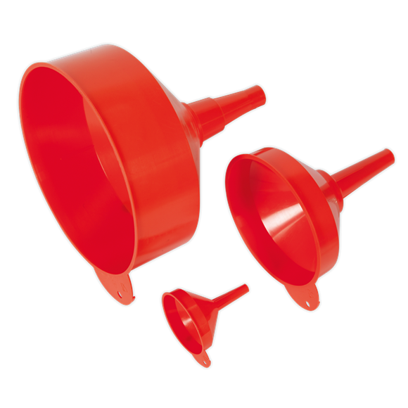 Sealey 
Fixed Spout Funnel Set 3pc