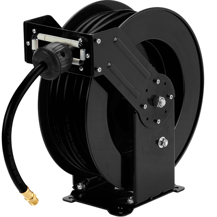 PCL HRA4P01 Steel Air Hose Reel Dual Arm - 3/8" Hose - 1/4" Fittings