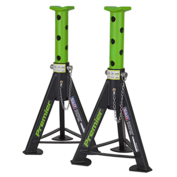 Sealey Premier Axle Stands (Pair) 6 Tonne Capacity per Stand - Green - AS6G