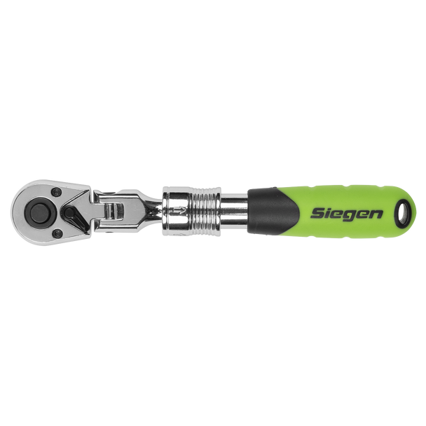Sealey 
Siegen Extendable Flexi-Head Ratchet Wrench 1/4"Sq Drive