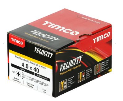 Timco 40040VY Velocity Premium Multi-Use Screws PZ (4 x 40mm)