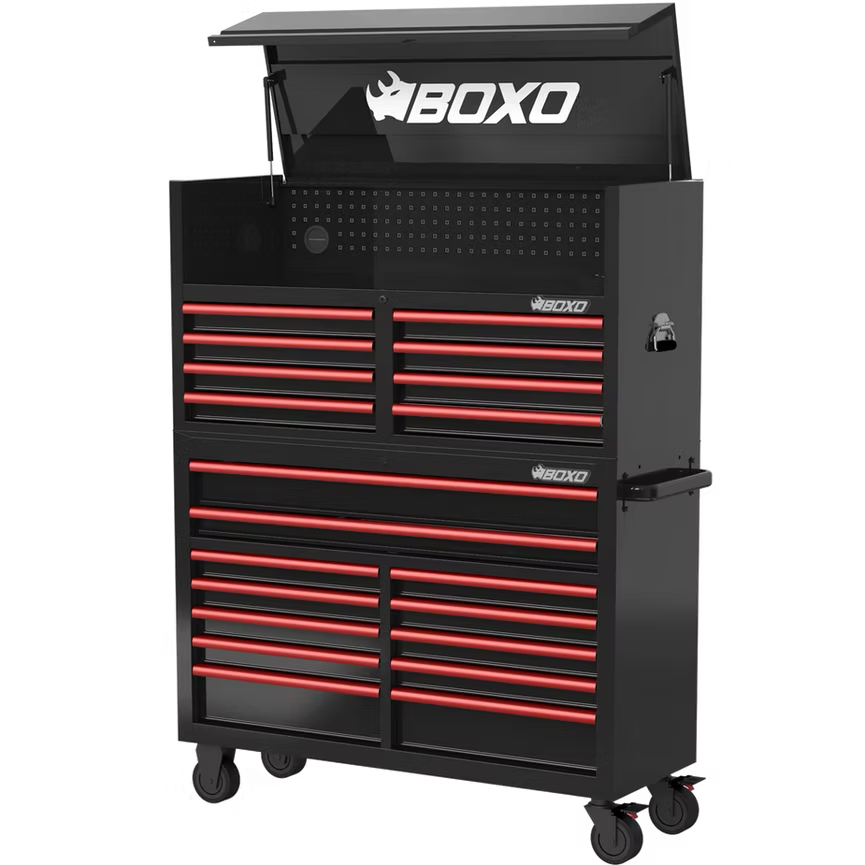 BOXO 53" 20-Drawer Toolbox Stack with Drawer Trims - KIT-TB5320