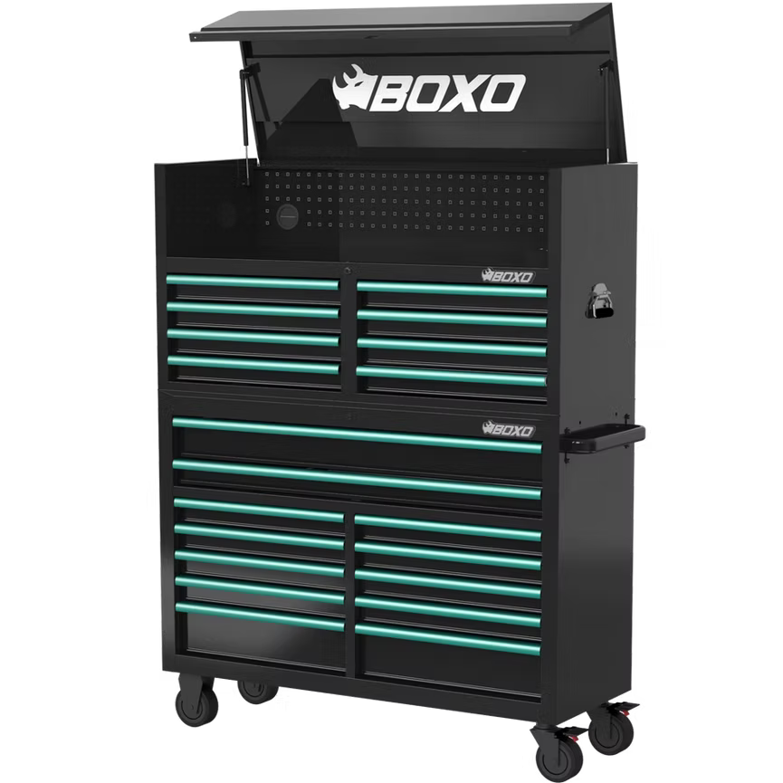 BOXO 53" 20-Drawer Toolbox Stack with Drawer Trims - KIT-TB5320