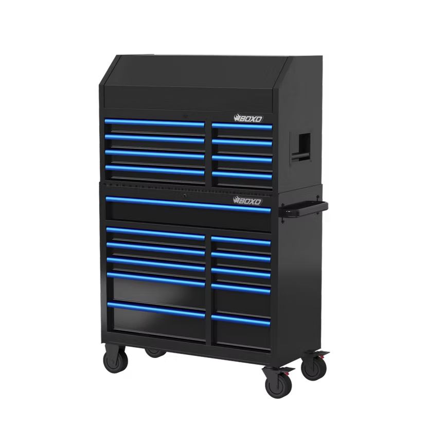BOXO 41" 19 Drawer Toolbox Stack with Drawer Trims - KIT-TB4119A