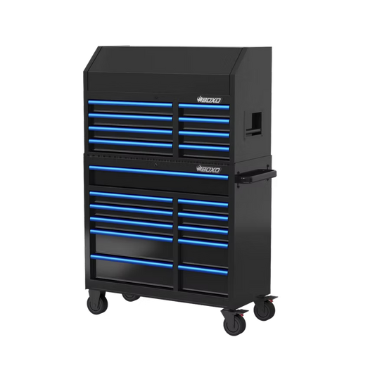 BOXO 41" 19 Drawer Toolbox Stack with Drawer Trims - KIT-TB4119A