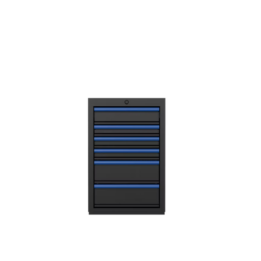 BOXO Pro Half Height 6 Drawer Cabinet with a Support Base - KIT-MOD20SHD & TB-P-UATD20-01BK