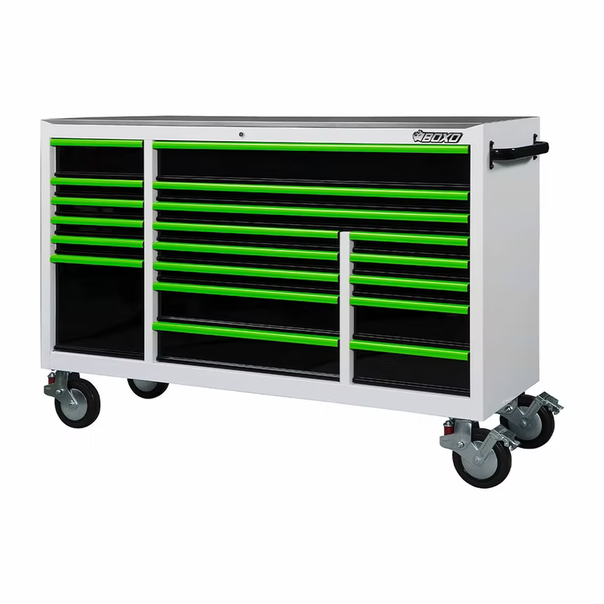 BOXO 72" 19 Drawer Triple Bank Roll Cabinet with Drawer Trims - KIT-TB7219A