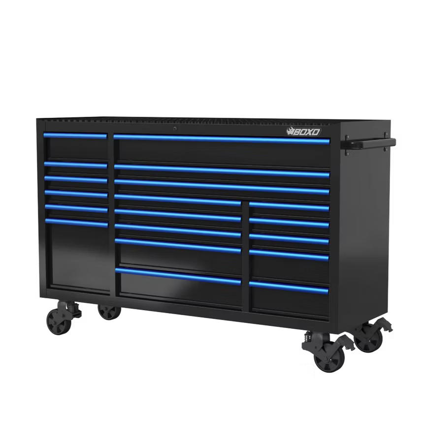 BOXO 72" 19 Drawer Triple Bank Roll Cabinet with Drawer Trims - KIT-TB7219A