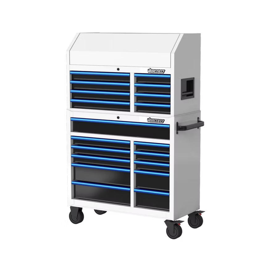 BOXO 41" 19 Drawer Toolbox Stack with Drawer Trims - KIT-TB4119A