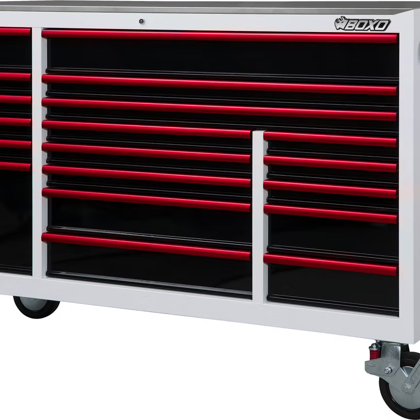 BOXO 72" 19 Drawer Triple Bank Roll Cabinet with Drawer Trims - KIT-TB7219A