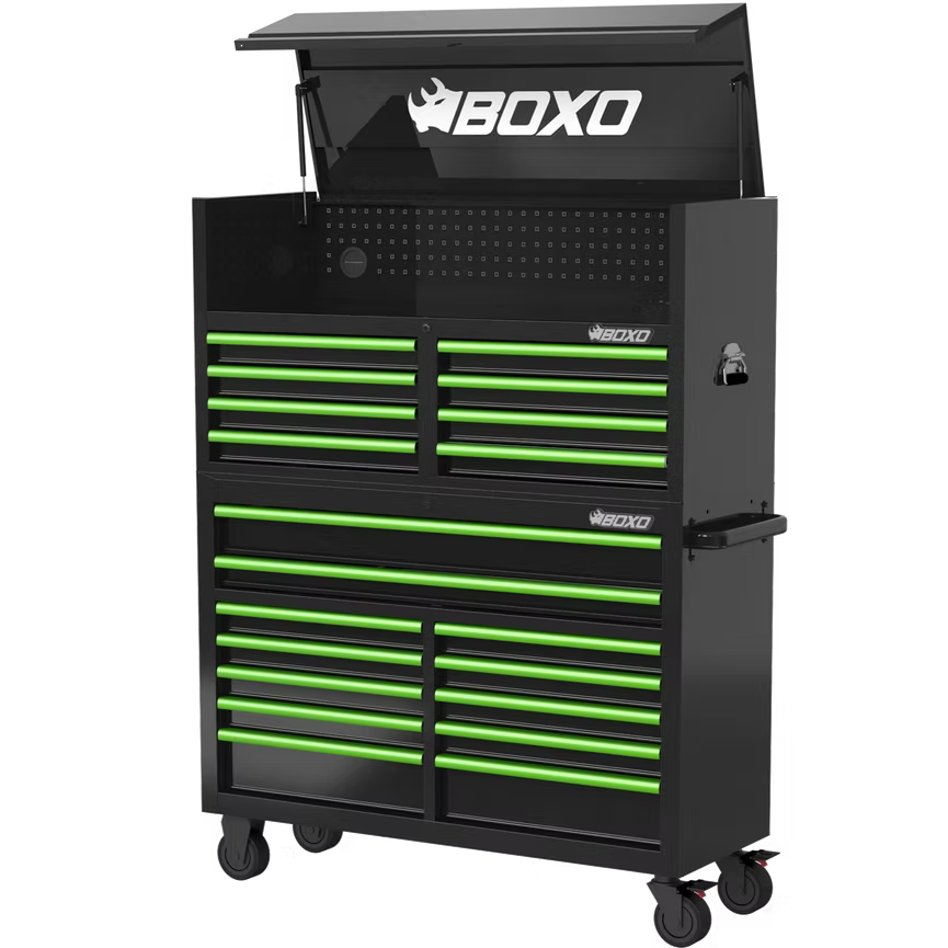 BOXO 53" 20-Drawer Toolbox Stack with Drawer Trims - KIT-TB5320