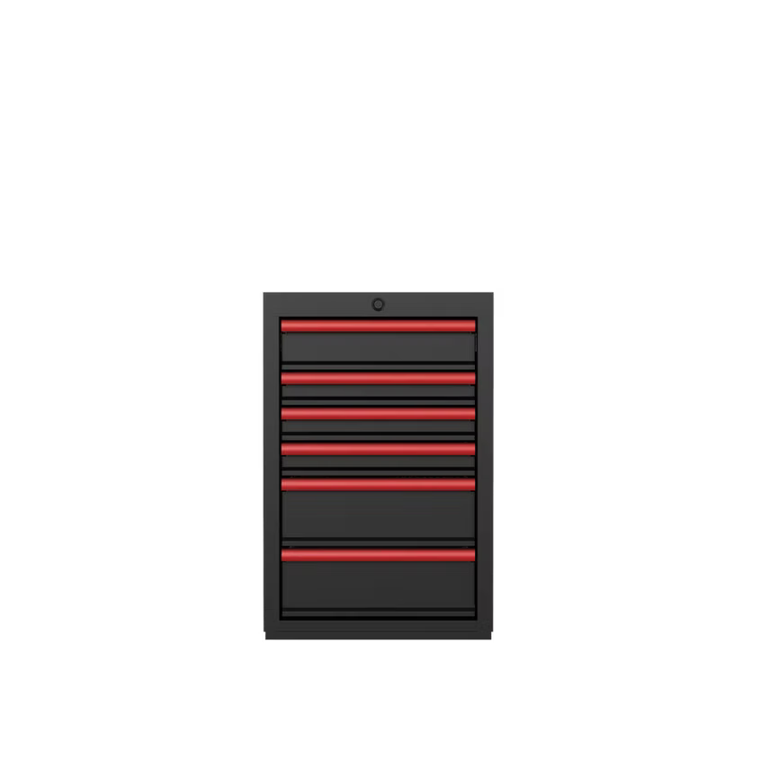 BOXO Pro Half Height 6 Drawer Cabinet with a Support Base - KIT-MOD20SHD & TB-P-UATD20-01BK