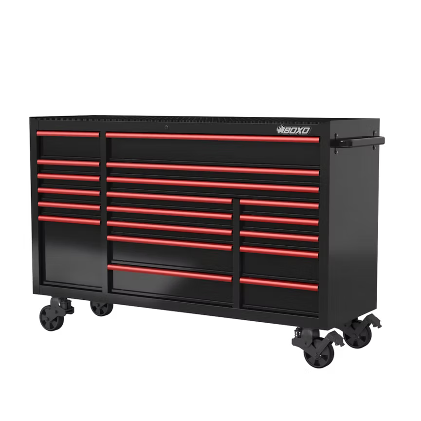 BOXO 72" 19 Drawer Triple Bank Roll Cabinet with Drawer Trims - KIT-TB7219A