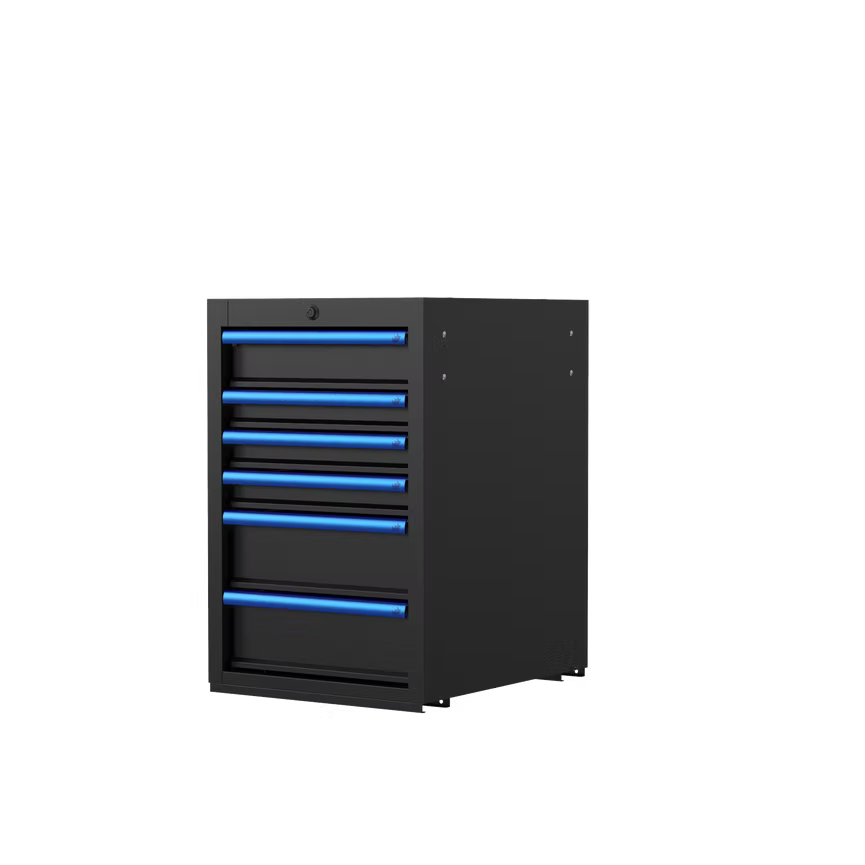 BOXO Pro Half Height 6 Drawer Cabinet with a Support Base - KIT-MOD20SHD & TB-P-UATD20-01BK