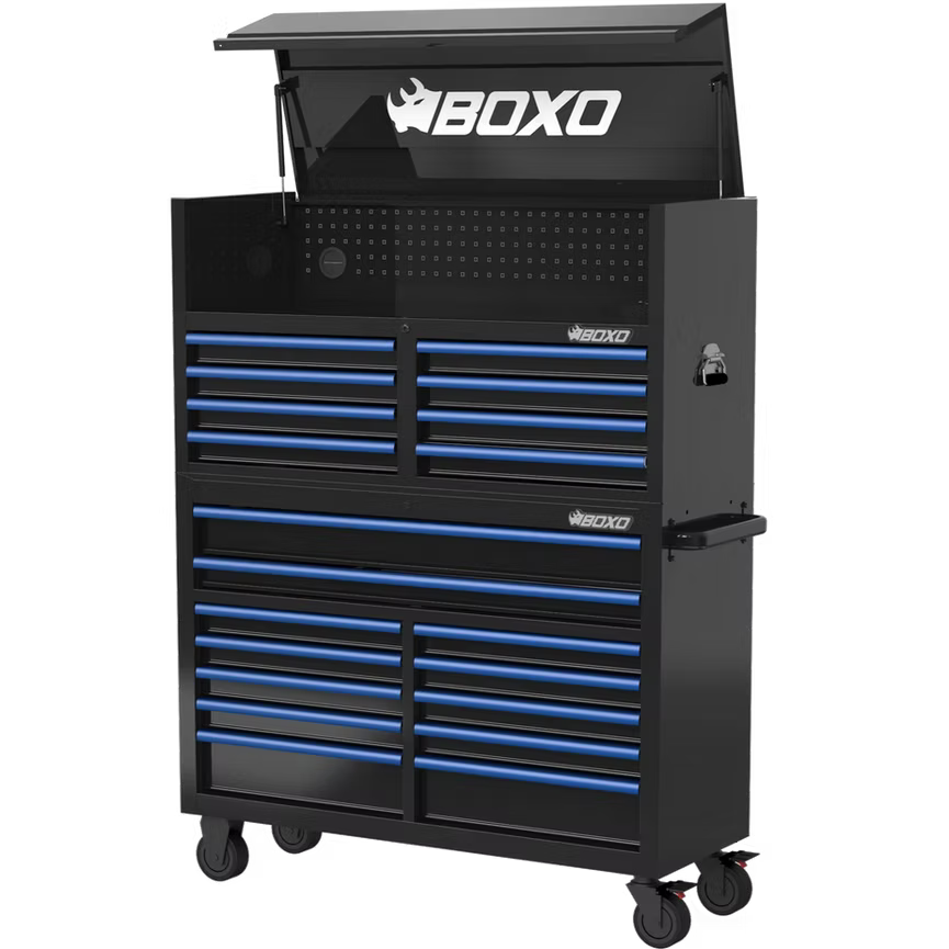 BOXO 53" 20-Drawer Toolbox Stack with Drawer Trims - KIT-TB5320