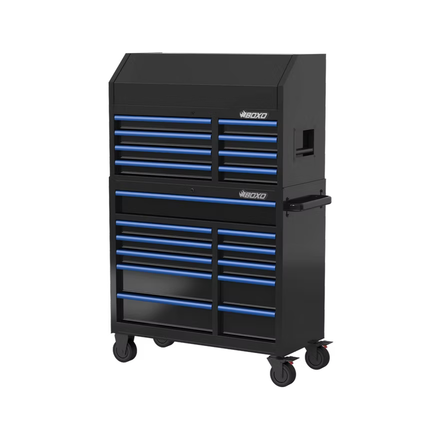 BOXO 41" 19 Drawer Toolbox Stack with Drawer Trims - KIT-TB4119A