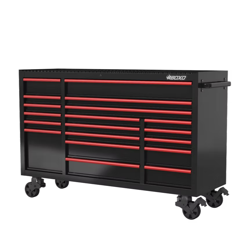 BOXO 72" 19 Drawer Triple Bank Roll Cabinet with Drawer Trims - KIT-TB7219A