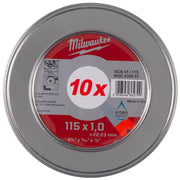 Milwaukee Thin Metal Cutting Discs Pro+ 115mm 10 pack (4932478997)
