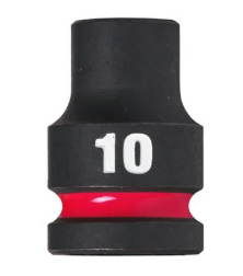 Milwaukee 10mm Shockwave Impact Duty 1/2" Drive Impact Socket Shallow