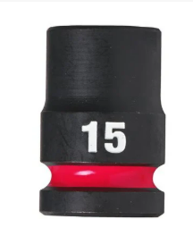 Milwaukee 15mm Shockwave Impact Duty 1/2" Drive Impact Socket Shallow