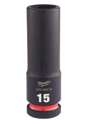 Milwaukee 15mm Shockwave Impact Duty 1/2" Drive Impact Socket Deep