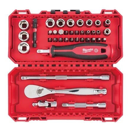 Milwaukee 1/4" Drive Ratchet Driver & Socket Set - 38 Piece - 4932498381
