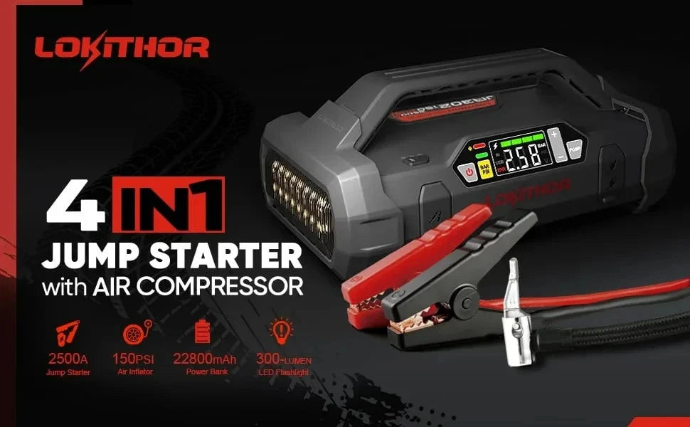 Lokithor 3000A 12v Booster & Compressor 150 PSI