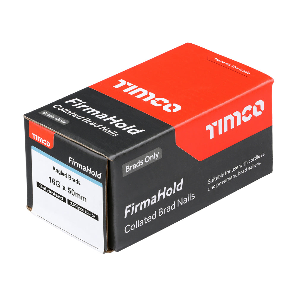 Timco ABG1650 FirmaHold Collated Brad Nails - 16 Gauge - Angled - Galvanised