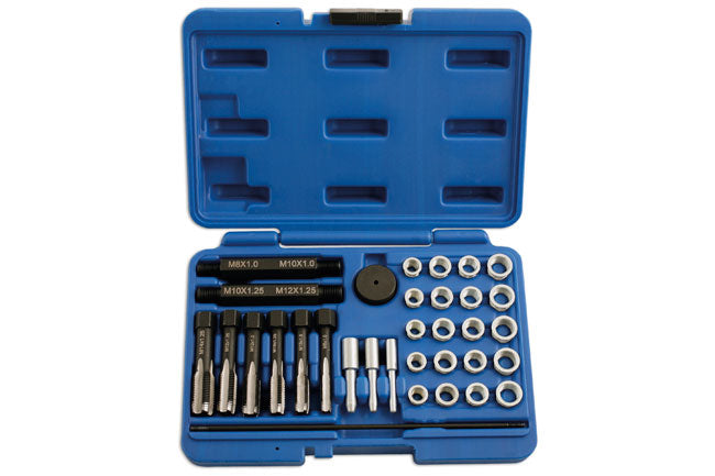 Laser 5206 Glow Plug Thread Repair Kit 33pc M8, M10 & M12