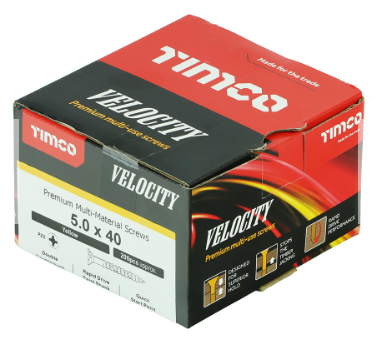 Timco 50040VY Velocity Premium Multi-Use Screws PZ (5 x 40mm)