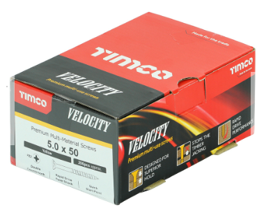 Timco 50050VY Velocity Premium Multi-Use Screws PZ (5 x 50mm)