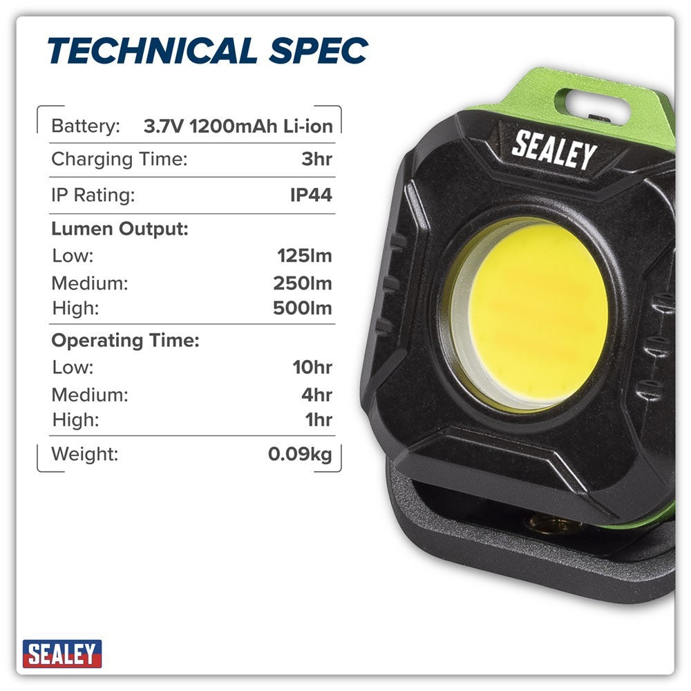 Sealey LED500P Rechargeable Pocket Floodlight 5W COB LED
