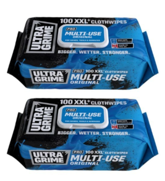 2X Uniwipe Ultra Grime Ultragrime Industrial Multi-Purpose Cleaning Wipes X100